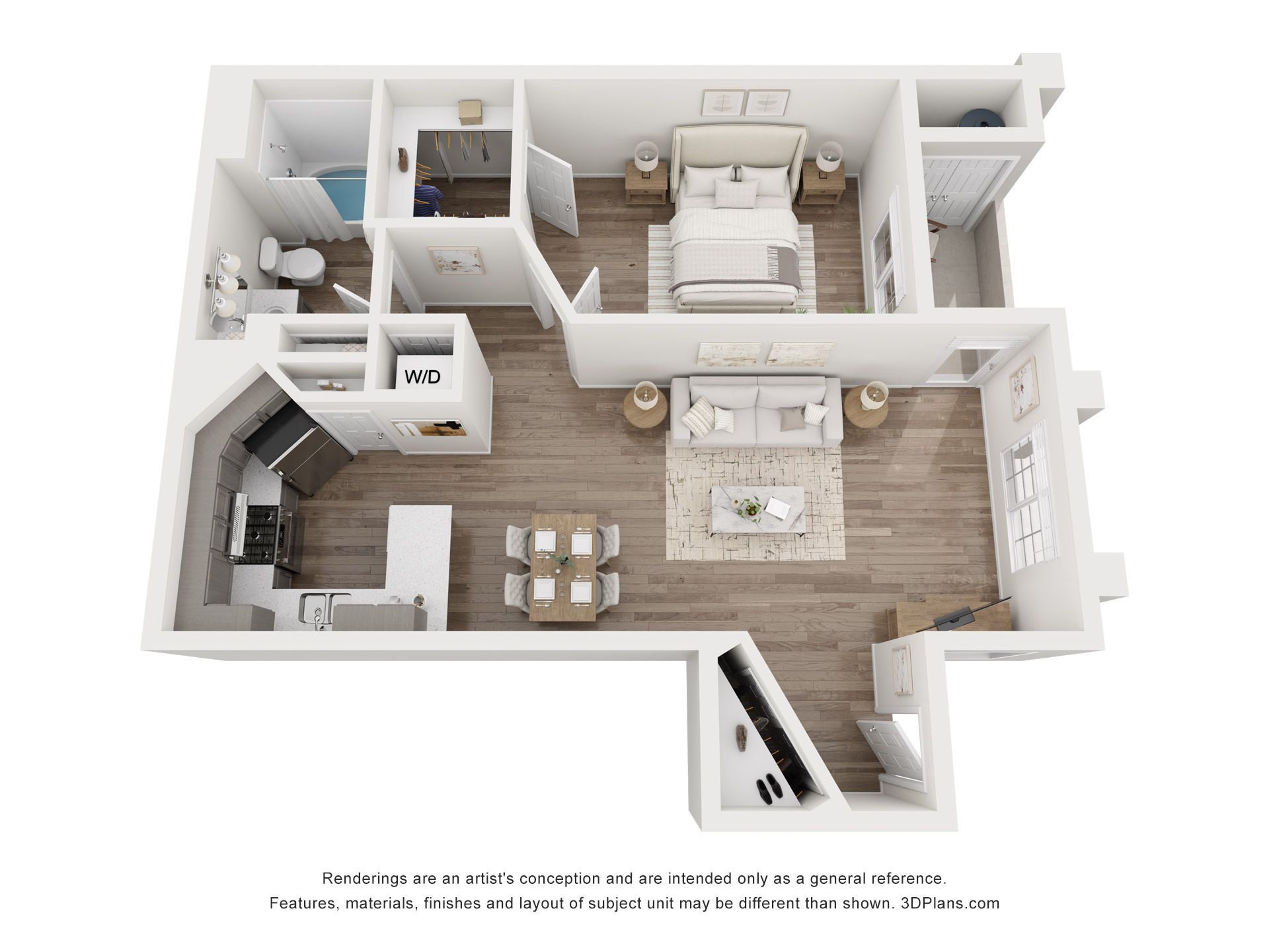 One Bedroom Floorplan Type 3