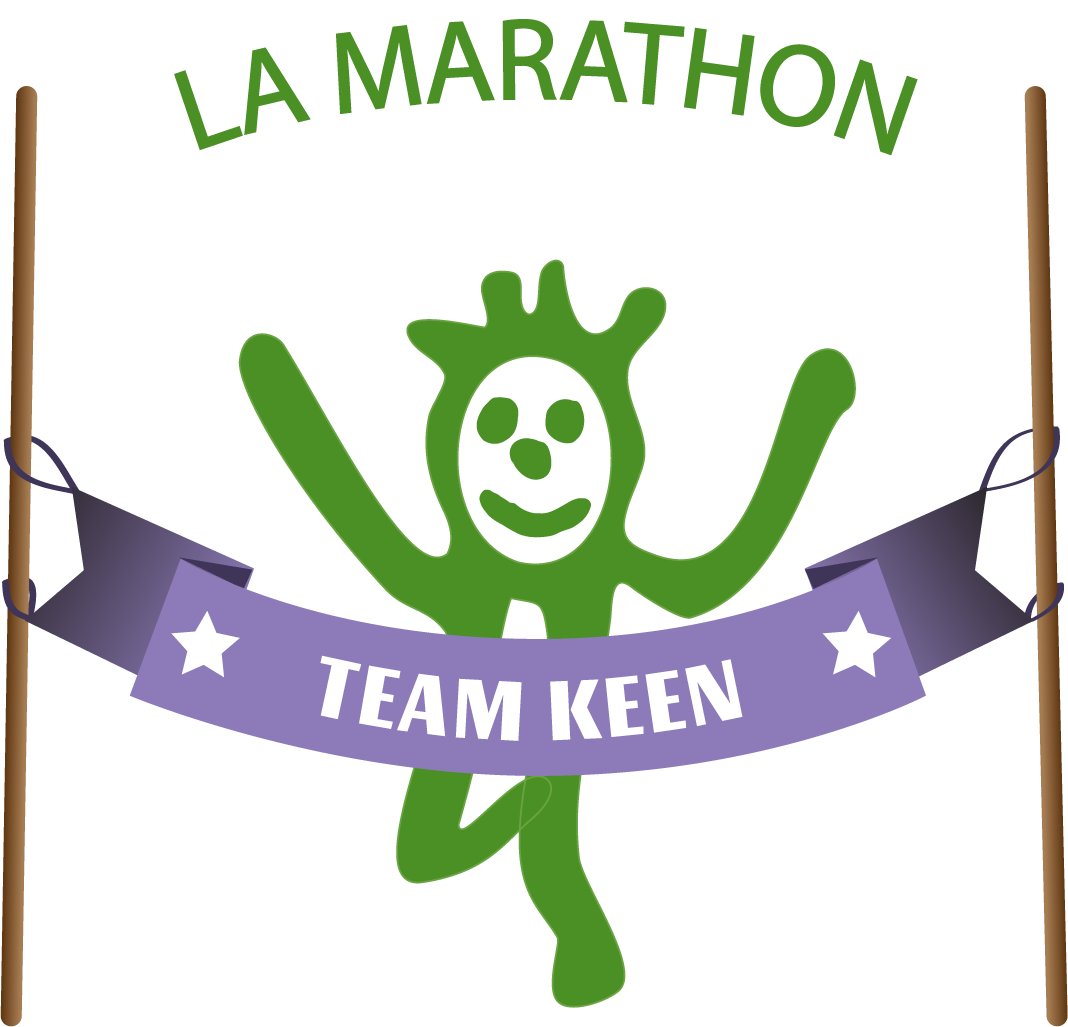 Ken KEEN running through ribbon that says