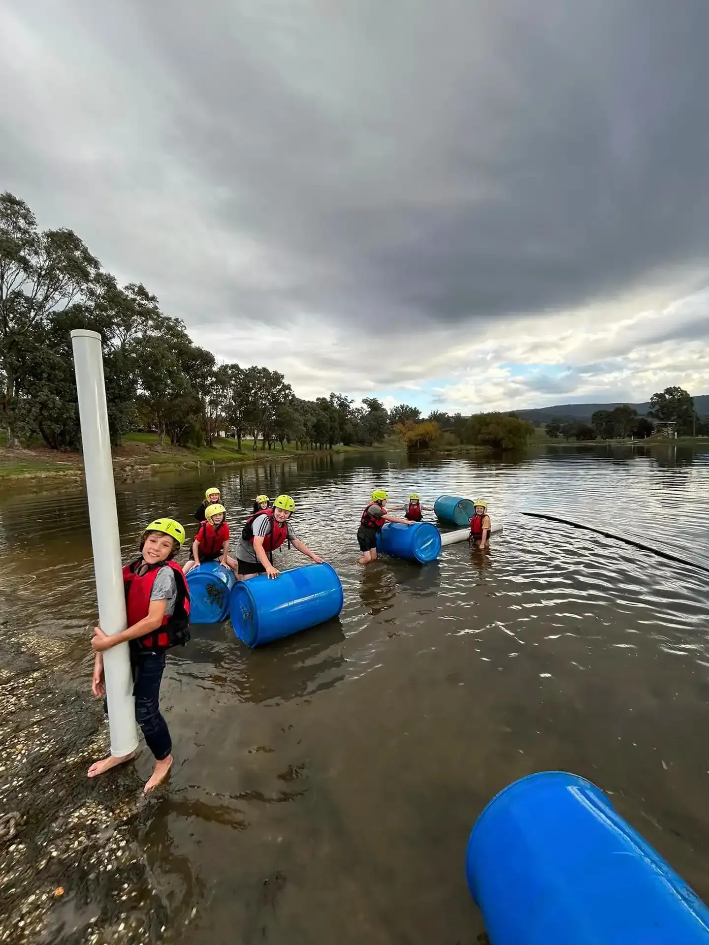 Building a raft at Alexandra Adventure Resort, Victoria