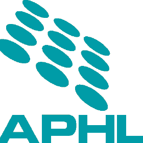 APHL logo with teal oval shapes above bold teal letters on a white background