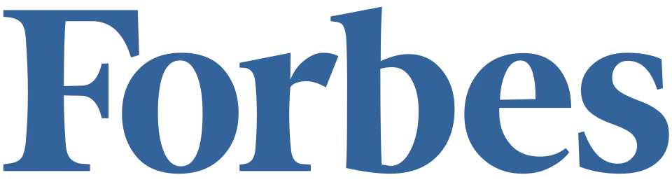 Forbes logo in blue serif text on a white background