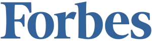 Forbes logo in blue serif text on a white background