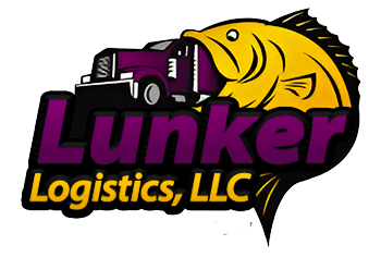 Lunker Logistics, LLC logo in purple and yellow.