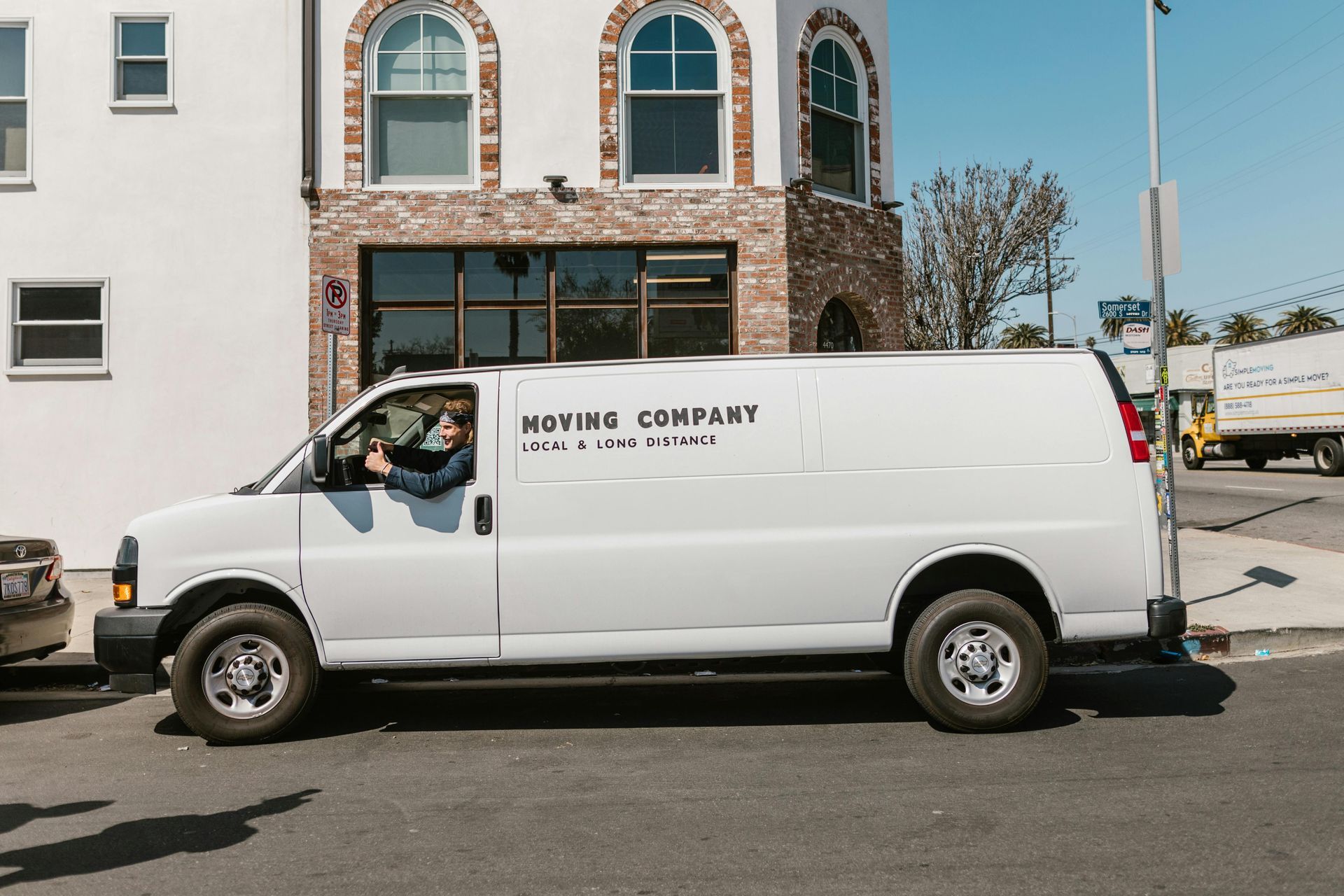 White van with