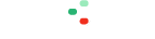 A green and red circle are floating in the air on a white background.