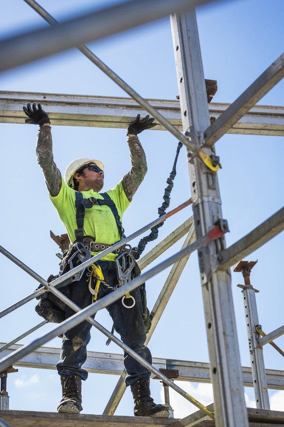 Man on scaffolding