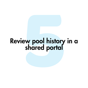 A blue number 5 with the words review pool history in a shared portal