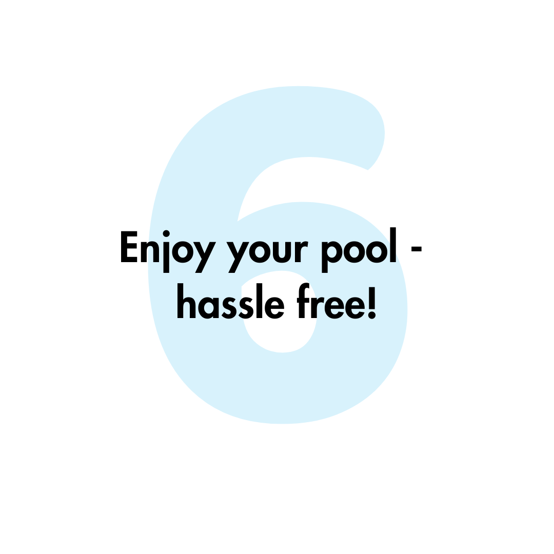 A sign that says enjoy your pool hassle free