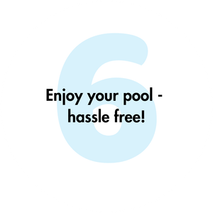 A sign that says enjoy your pool hassle free