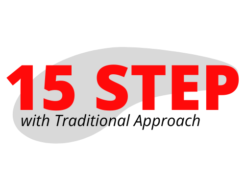 A logo that says 15 step with traditional approach