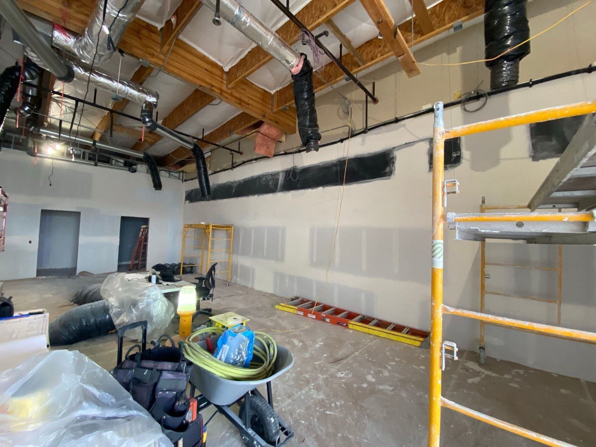 Club Pilates Bonney Lake in Bonney Lake, WA during construction, before United Seattle's finish work