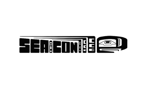A black and white logo for a company called sea gone.