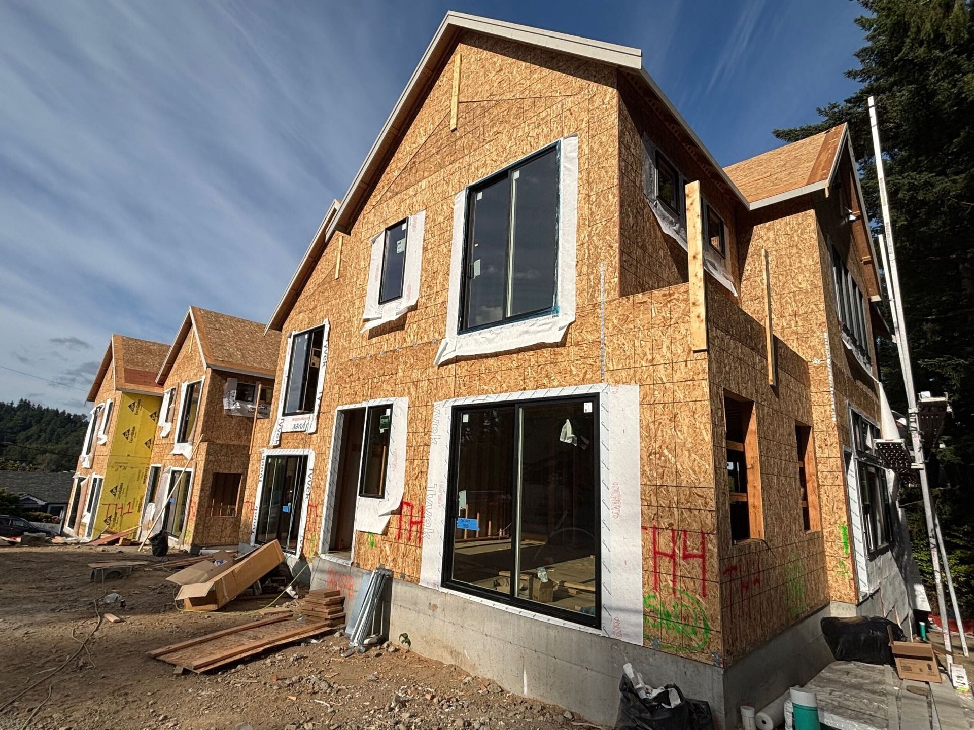 Lumina Townhomes in Bothell, WA during construction, before United Seattle's finish work