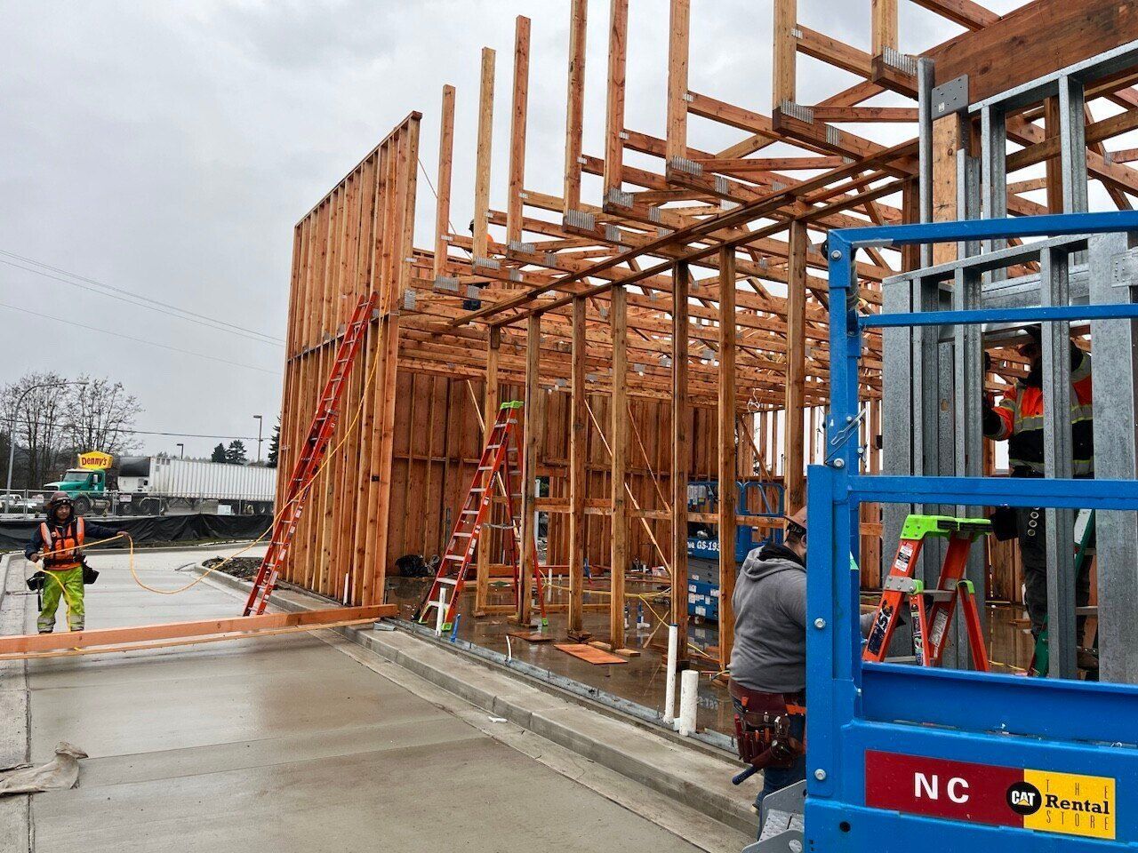 Panda Express Spanaway in Spanaway, WA during construction, before United Seattle's finish work