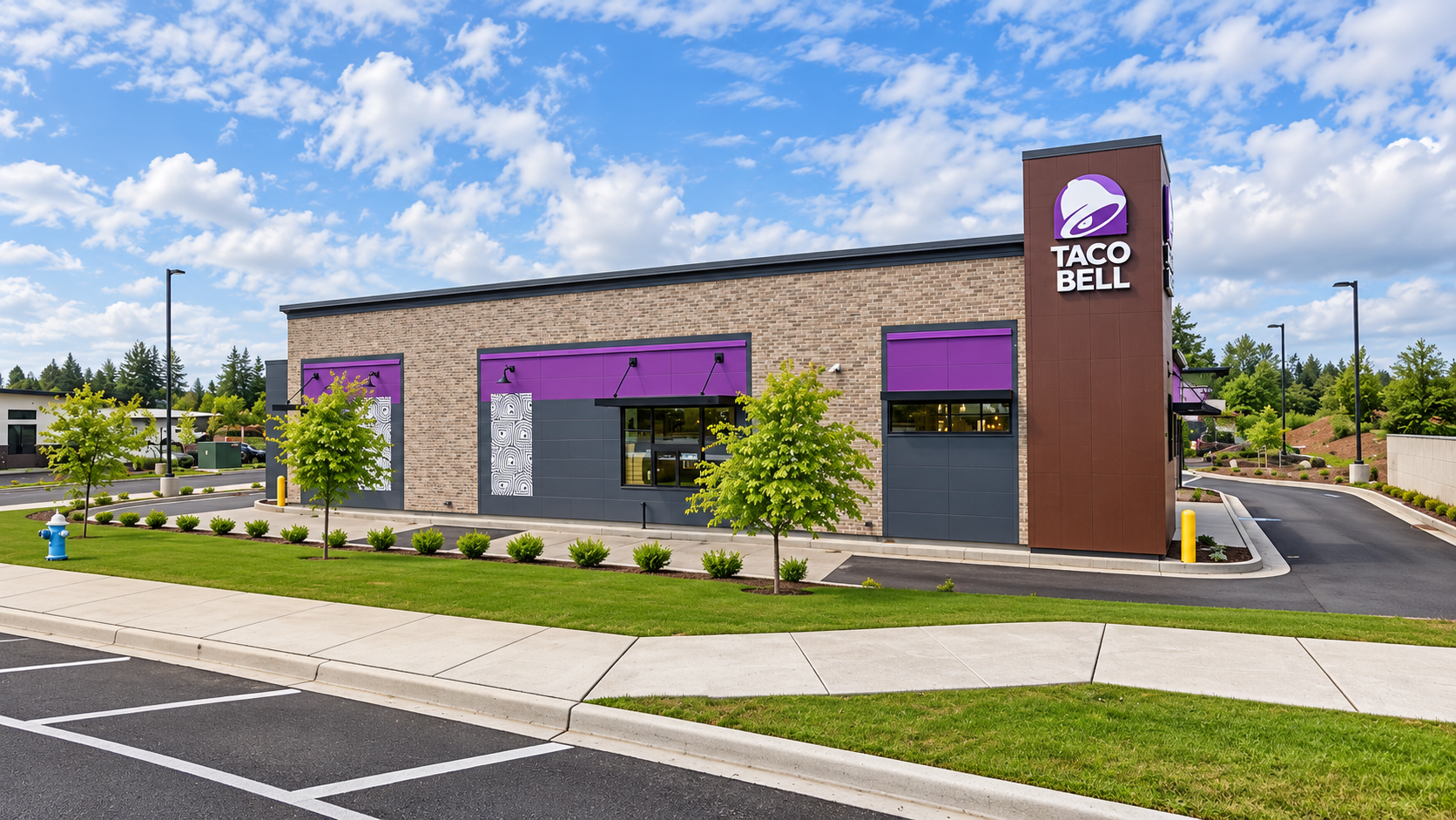 Taco Bell Lynden in Lynden, WA, fiber cement siding and insulation by United Seattle