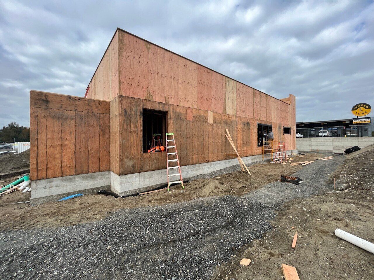 Taco Bell Lynden in Lynden, WA during construction, before United Seattle's finish work