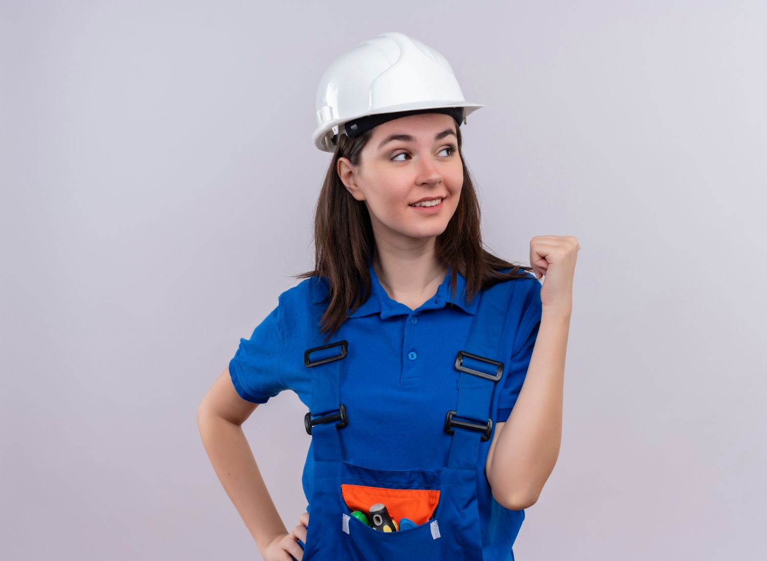 Confident female construction worker emphasizing United Seattle’s commitment to quality and reputation.