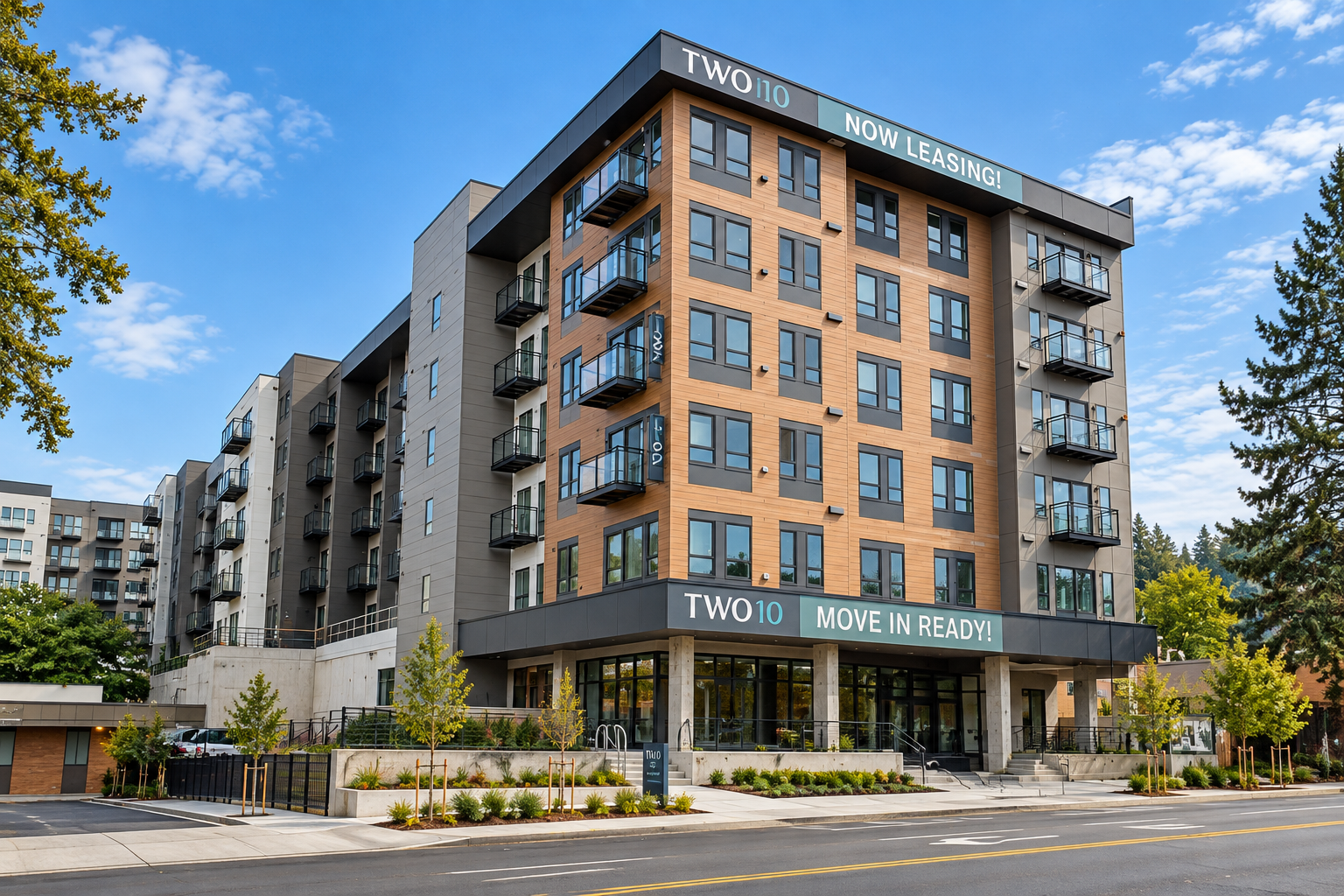 Two10 Apartments in Shoreline, WA, exterior envelope, siding and windows by United Seattle