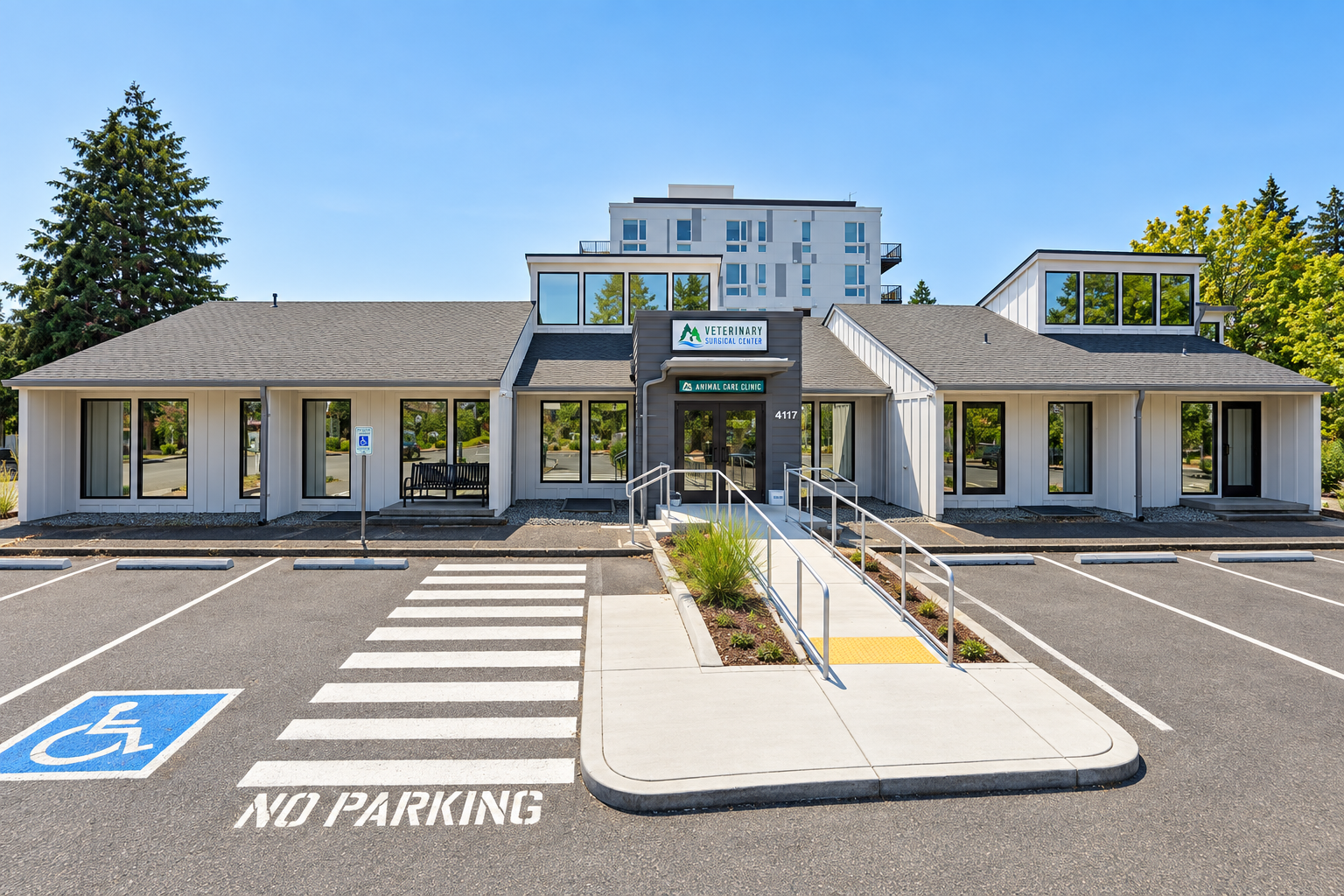 UP Animal Care Clinic in University Place, WA, siding and interior and exterior paint by United Seattle