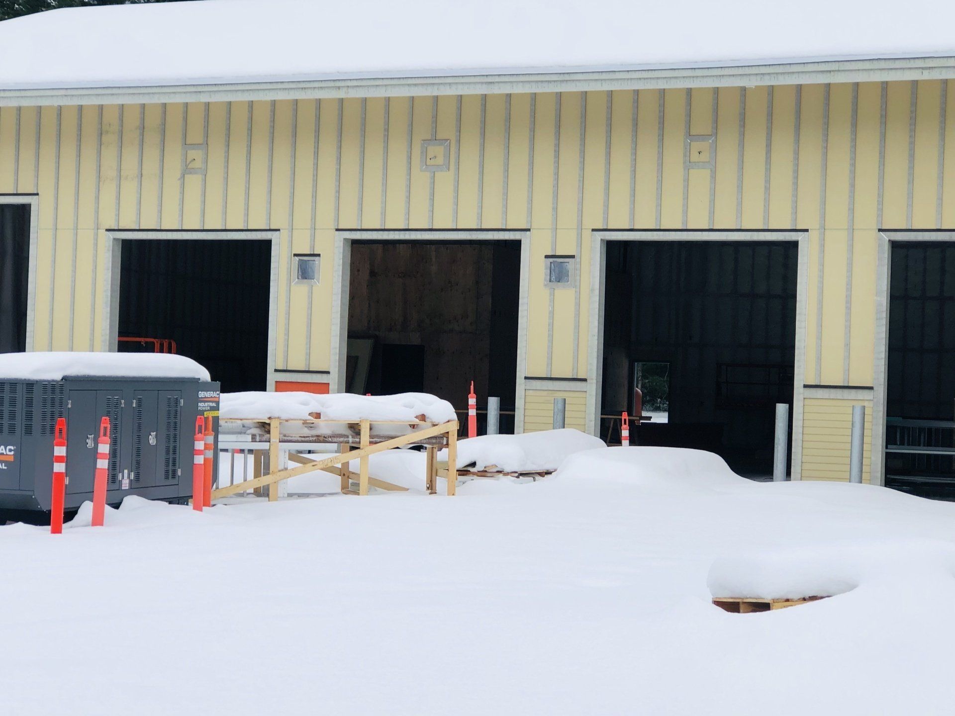 A building with a lot of snow on it