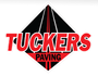 Tuckers Paving logo with red text over a black diamond shape and red road lines