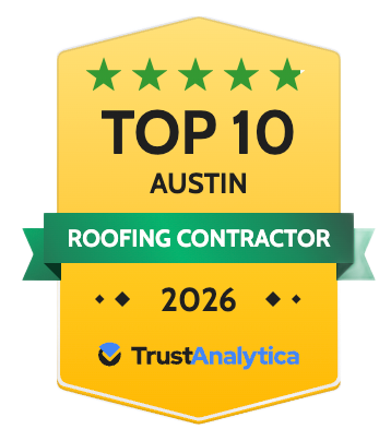 TrustAnalytica Top 10 Austin Texas roofer award for HD Roofing and Repairs