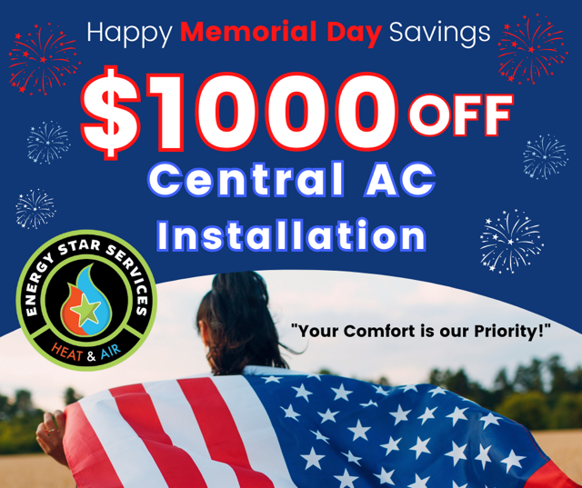 Ad: Install new heater, get AC 50% off.  Energy Star Services offers HVAC system services.
