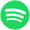 Spotify logo: green circle with three white curved lines.