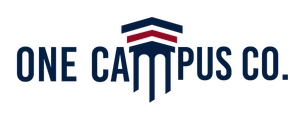 One Campus Co. logo in navy blue, white, and red with stylized building icon