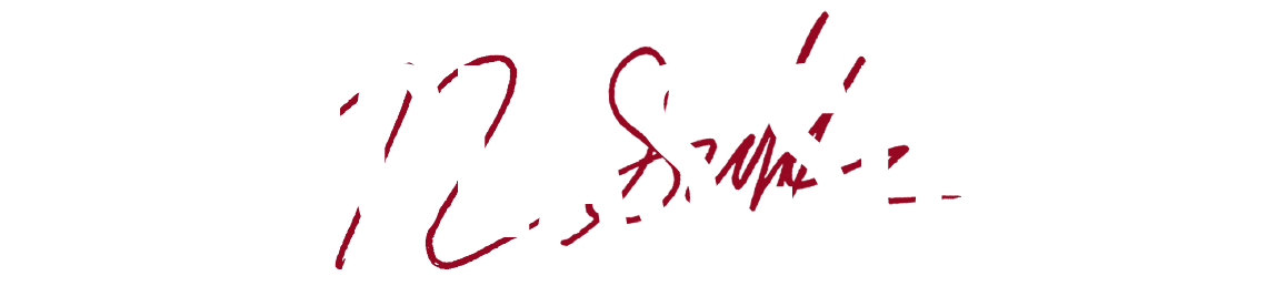 Red handwritten scribble with a few punctuation marks on a white background