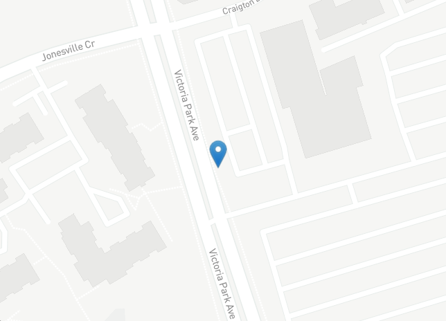 A map of Working Women's Victoria Park location in Toronto.