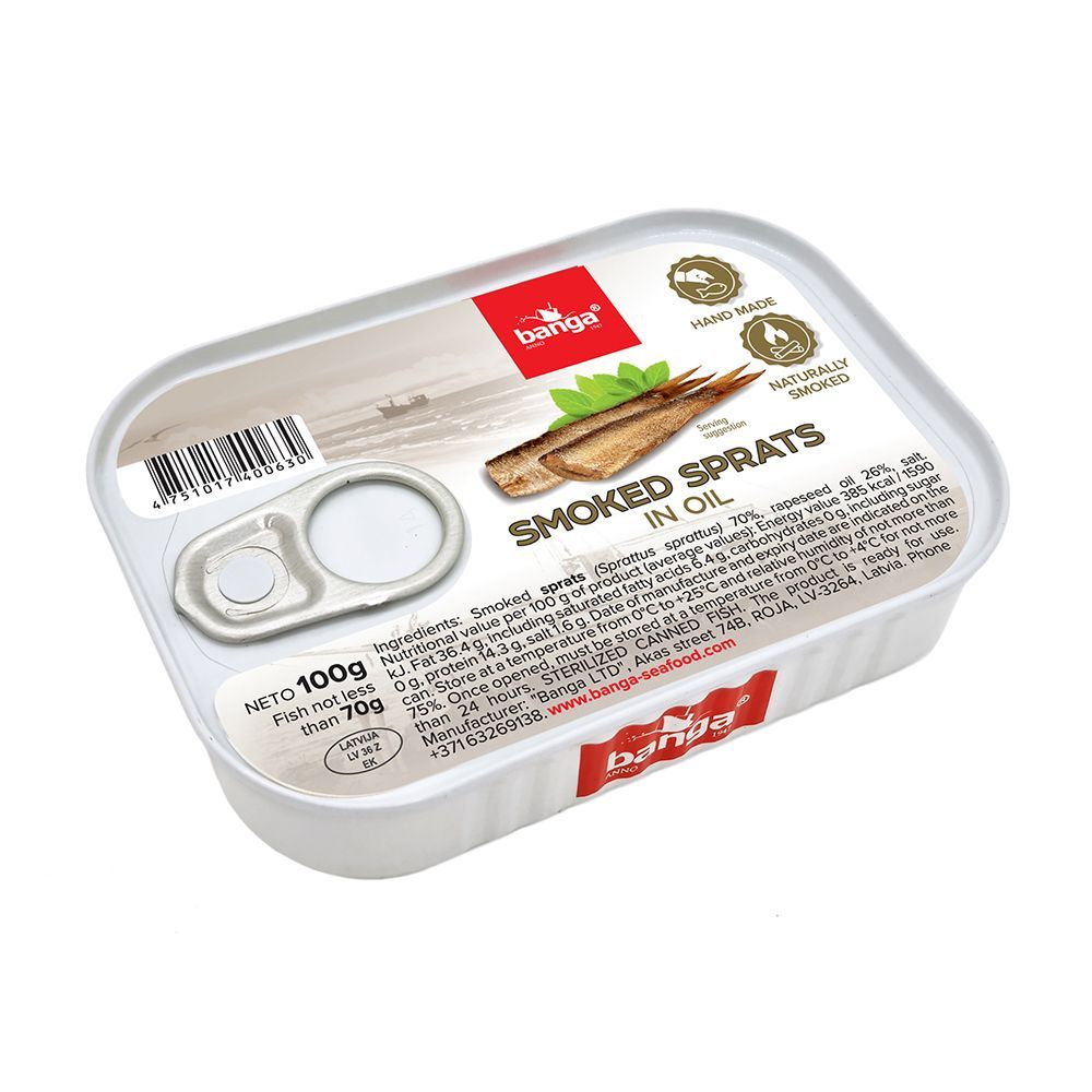 【Banga】 油漬煙燻沙丁魚 100g