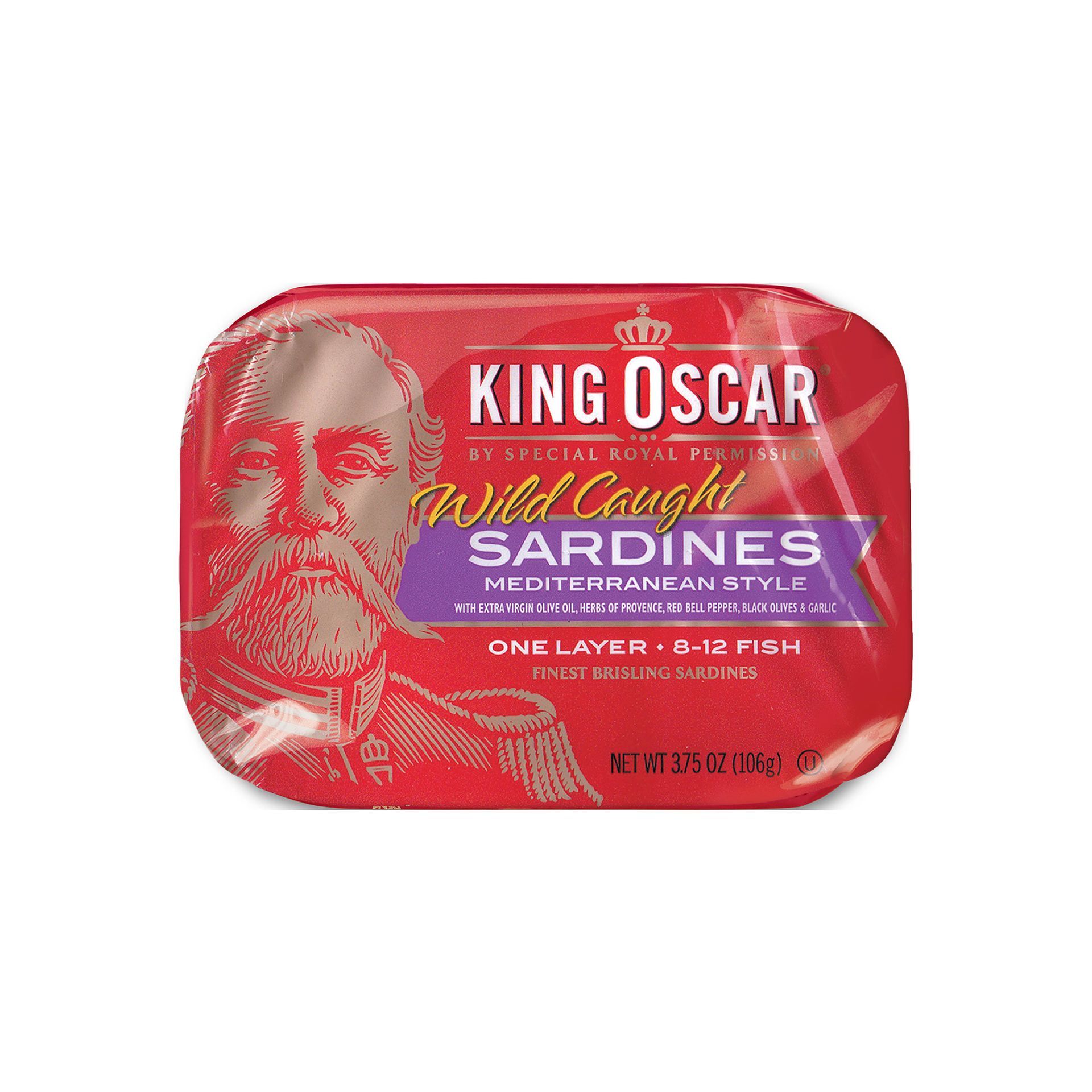 【King Oscar】 奧斯卡國王橄欖油沙丁魚(地中海風味) 106g