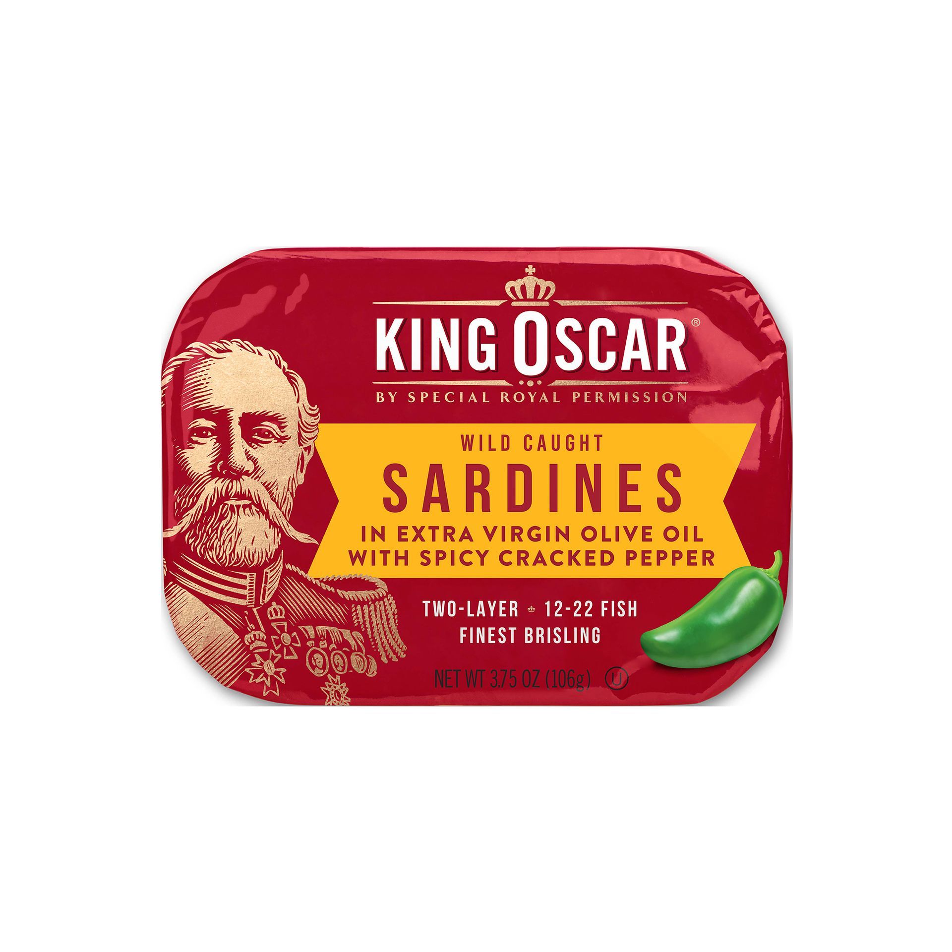【King Oscar】 奧斯卡國王橄欖油沙丁魚(墨西哥辣椒)106g
