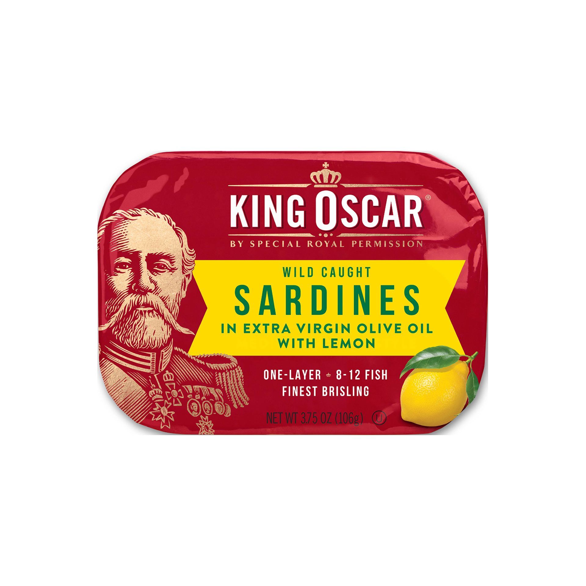 【King Oscar】 奧斯卡國王橄欖油沙丁魚(檸檬風味) 106g