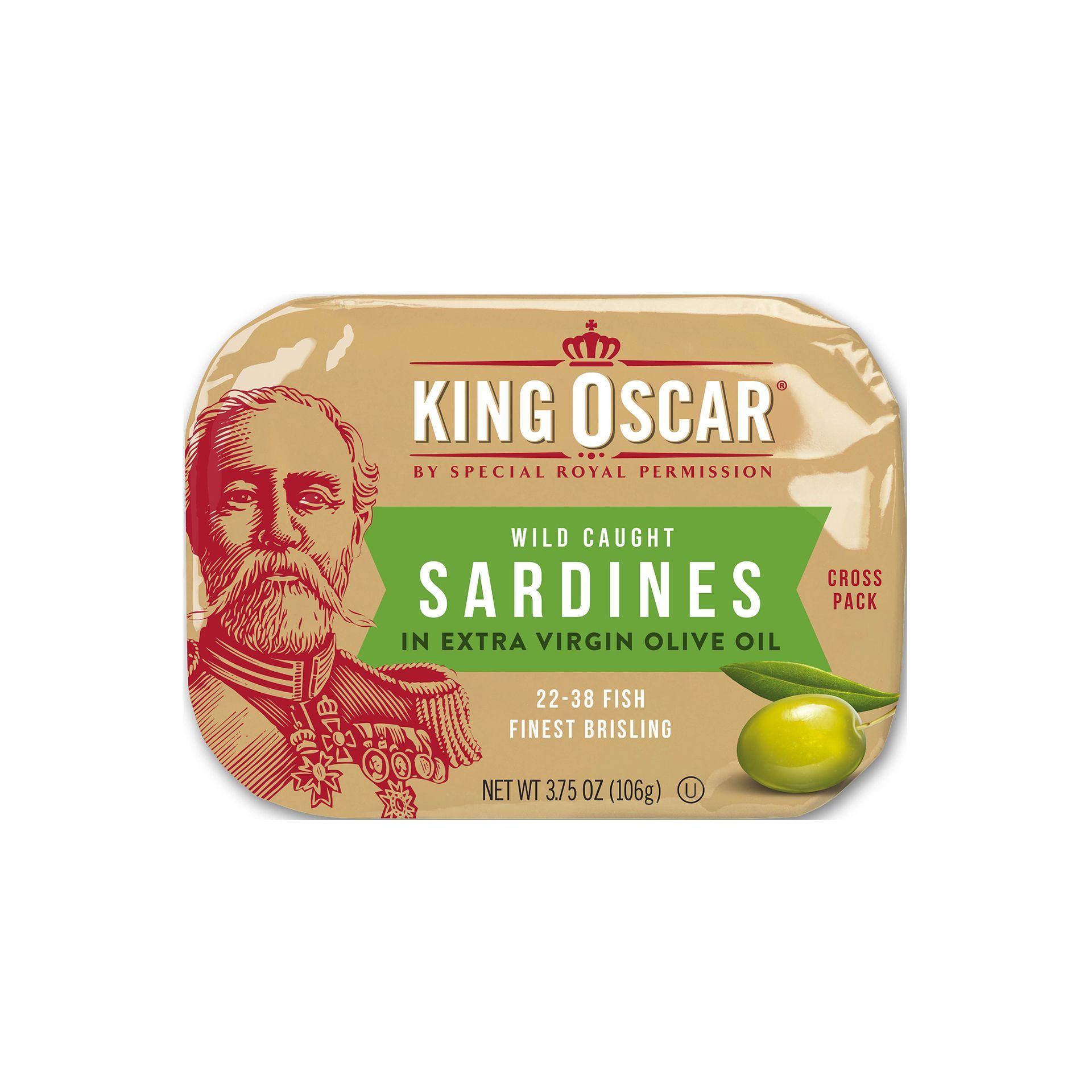 【King Oscar】 奧斯卡國王橄欖油迷你沙丁魚(金袋)106g