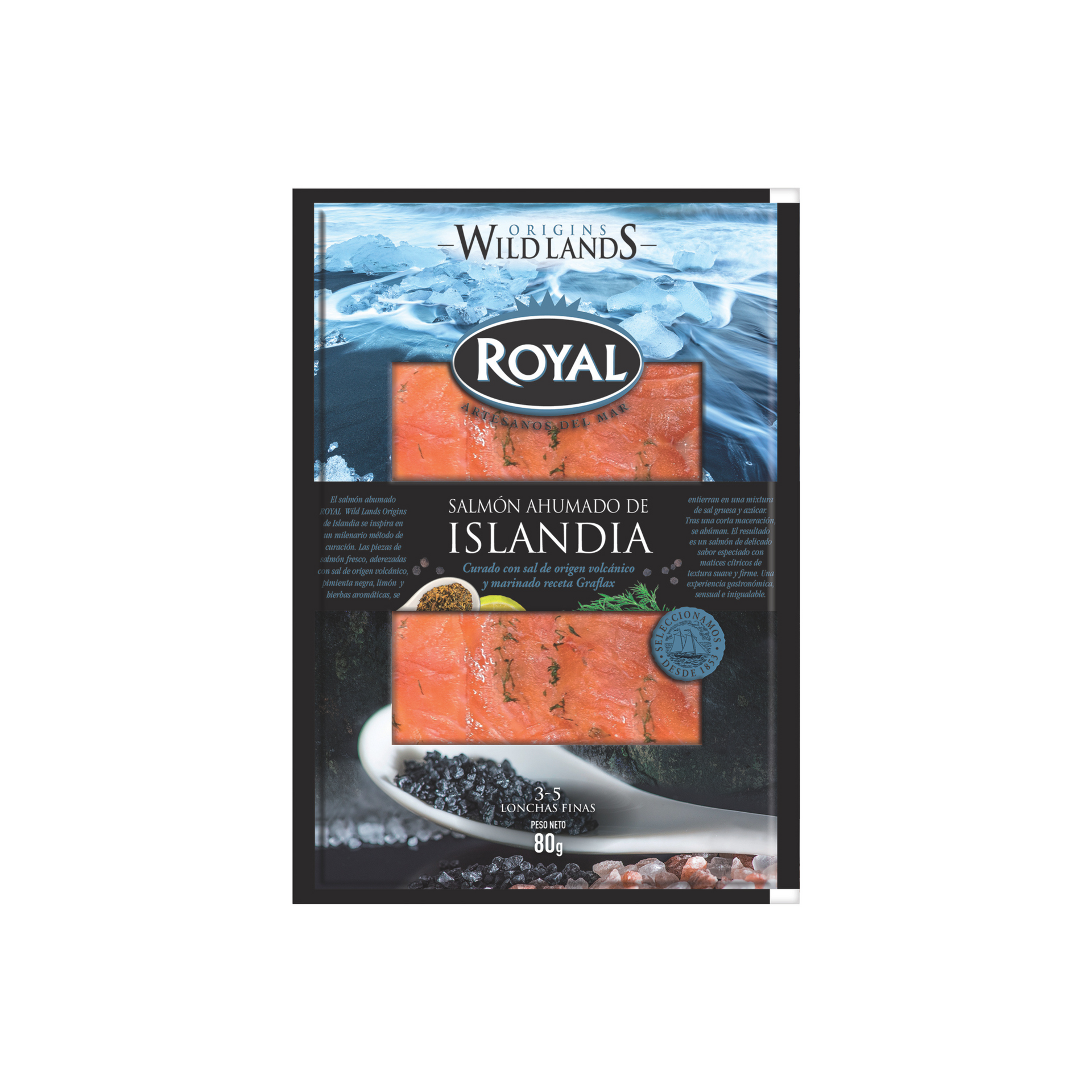 【Royal】 冰島切片煙燻鮭魚(綜合香料) 80g