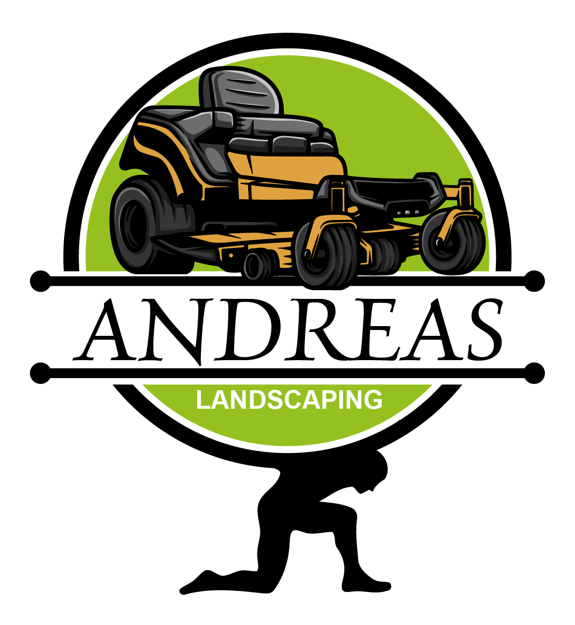 A logo for andreas landscaping