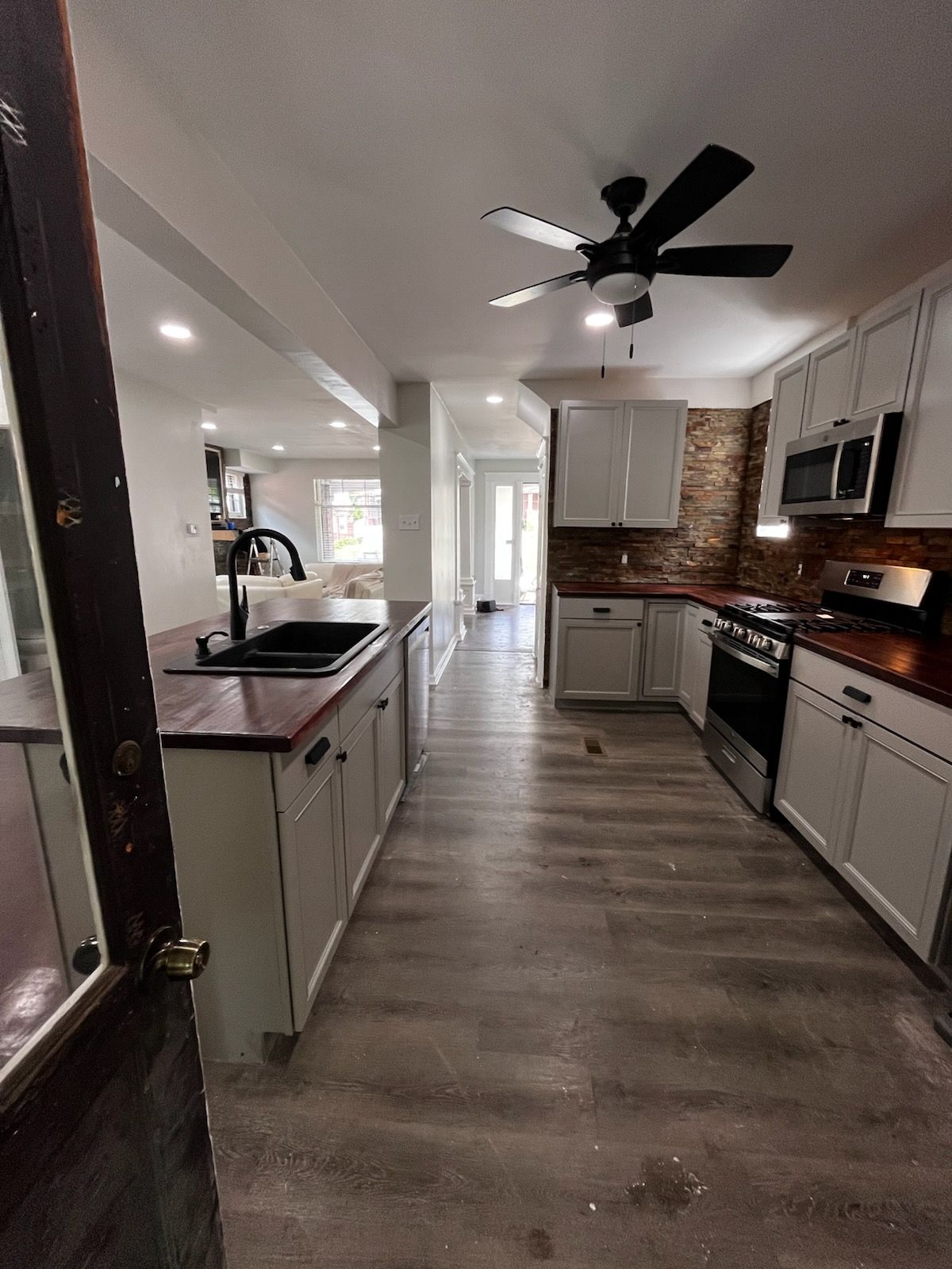 kitchen top and brown cabinets