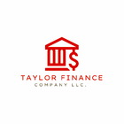 Taylor Finance Company LLC logo with red bank icon and dollar sign inside a black circle