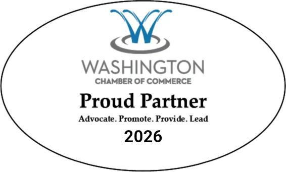 a washington chamber of commerce proud partner badge for 2024