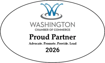 a washington chamber of commerce proud partner badge for 2024