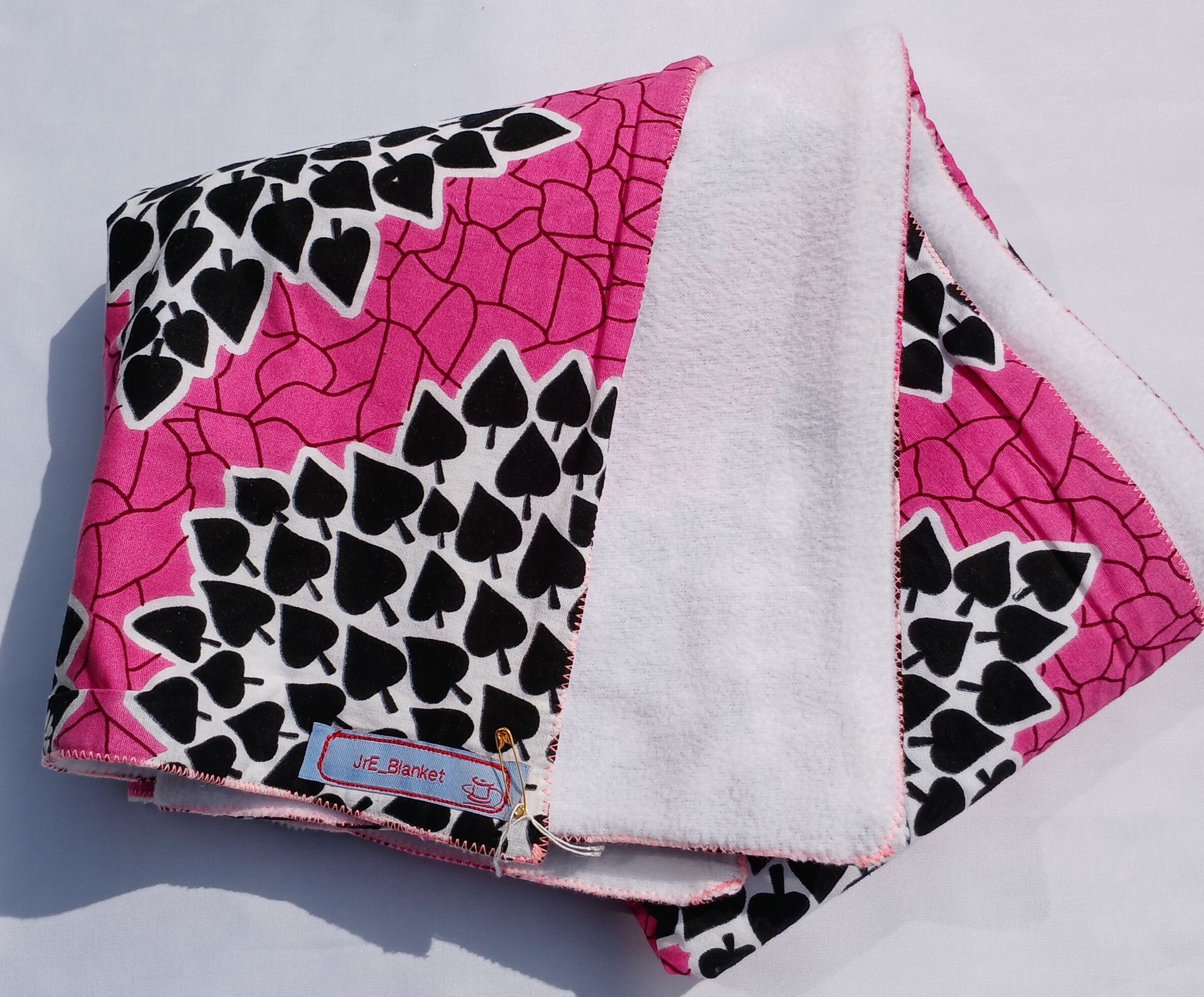Fleece_Roze zwartBlaadje