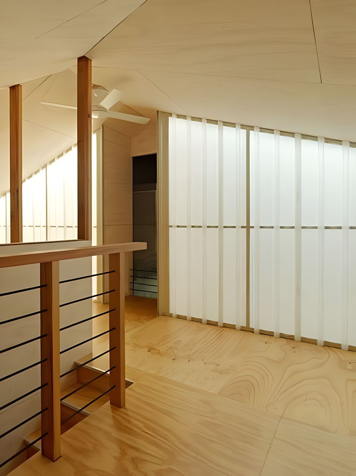 Wooden Interior with A Mezzanine Railing — On The Rise Builders in North Arm, QLD