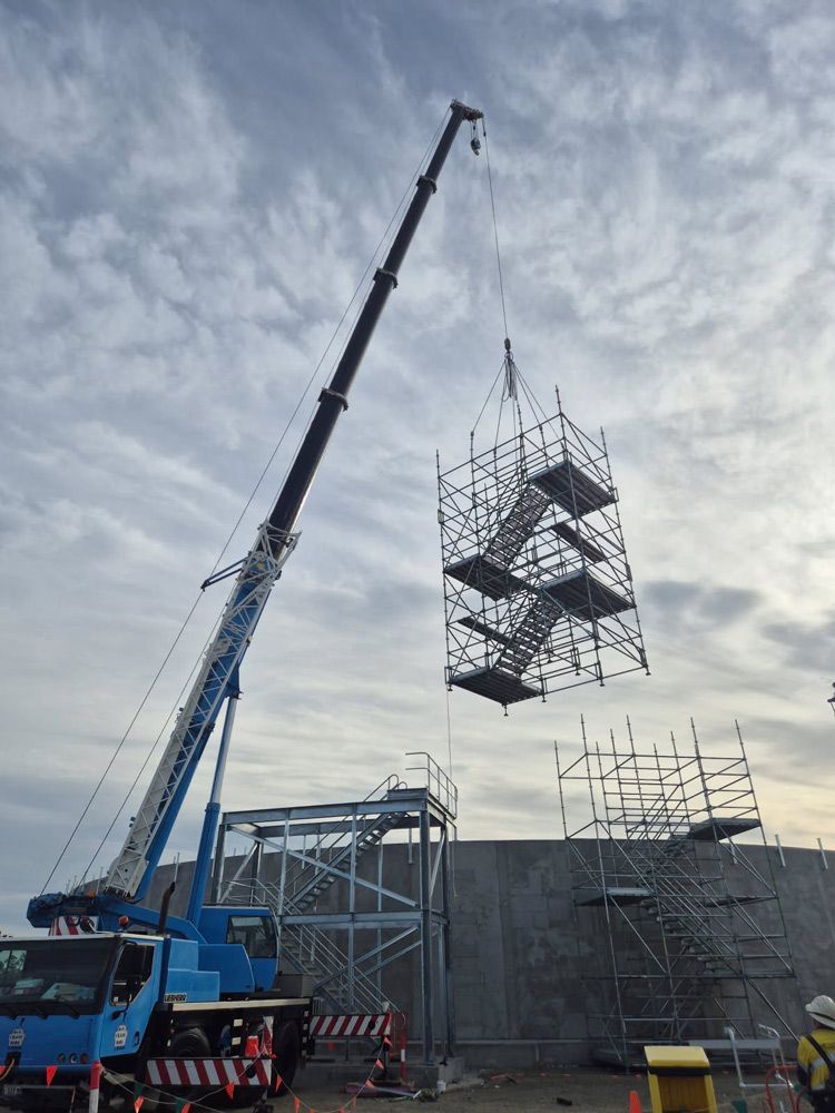 Crane Lifting Platforms on Site