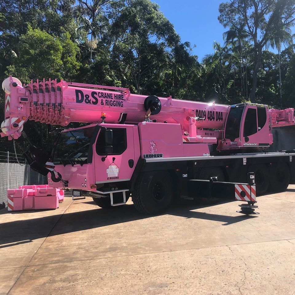 The Pink Panther crane at a work sie.
