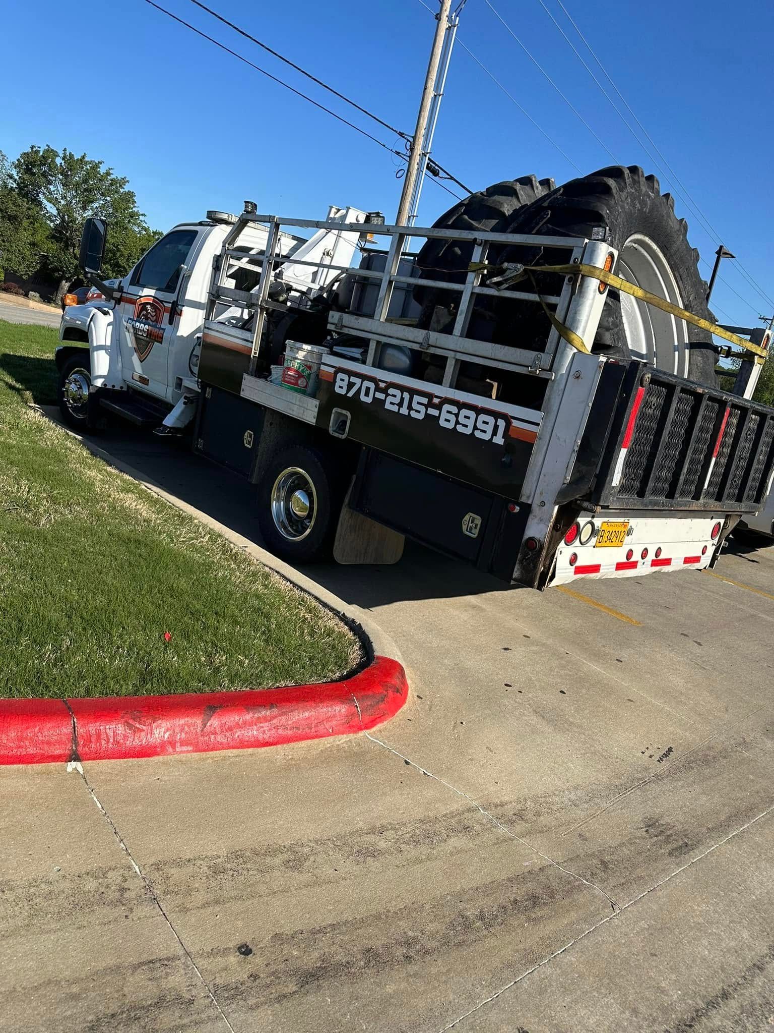 forbs tire truck delivering tractor tires