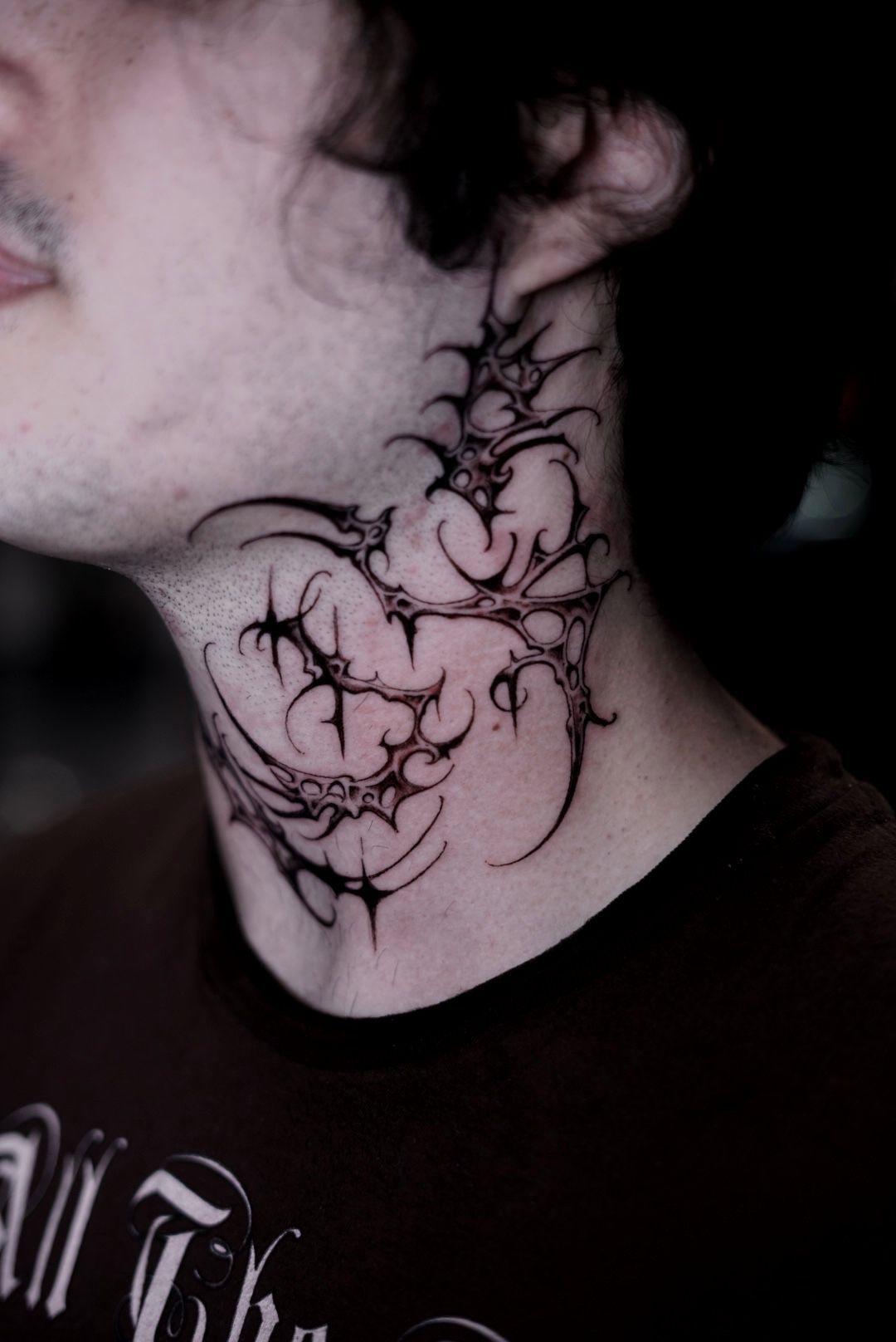 Cyber Sigilism Neck Tattoo by @Luisd_art | Balck Craft Tattoo Collective Miami