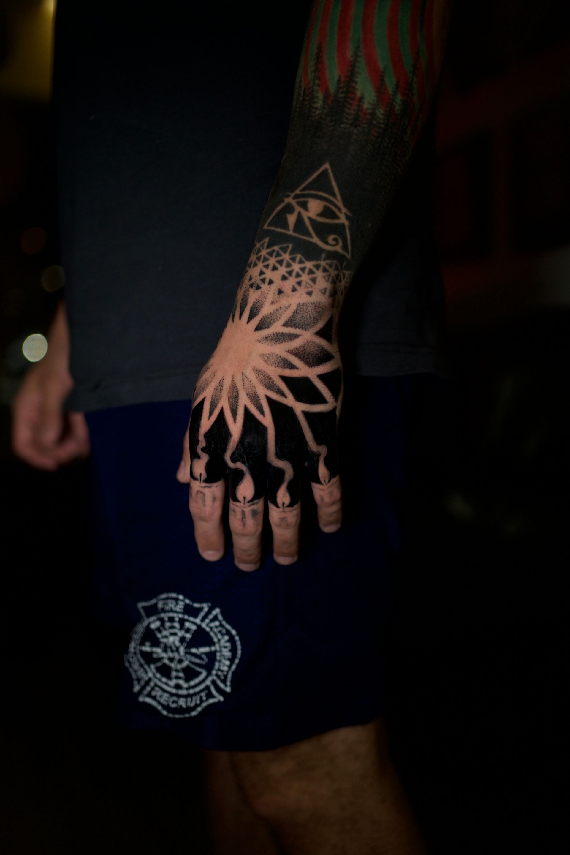 hand tattoo footwork mandala