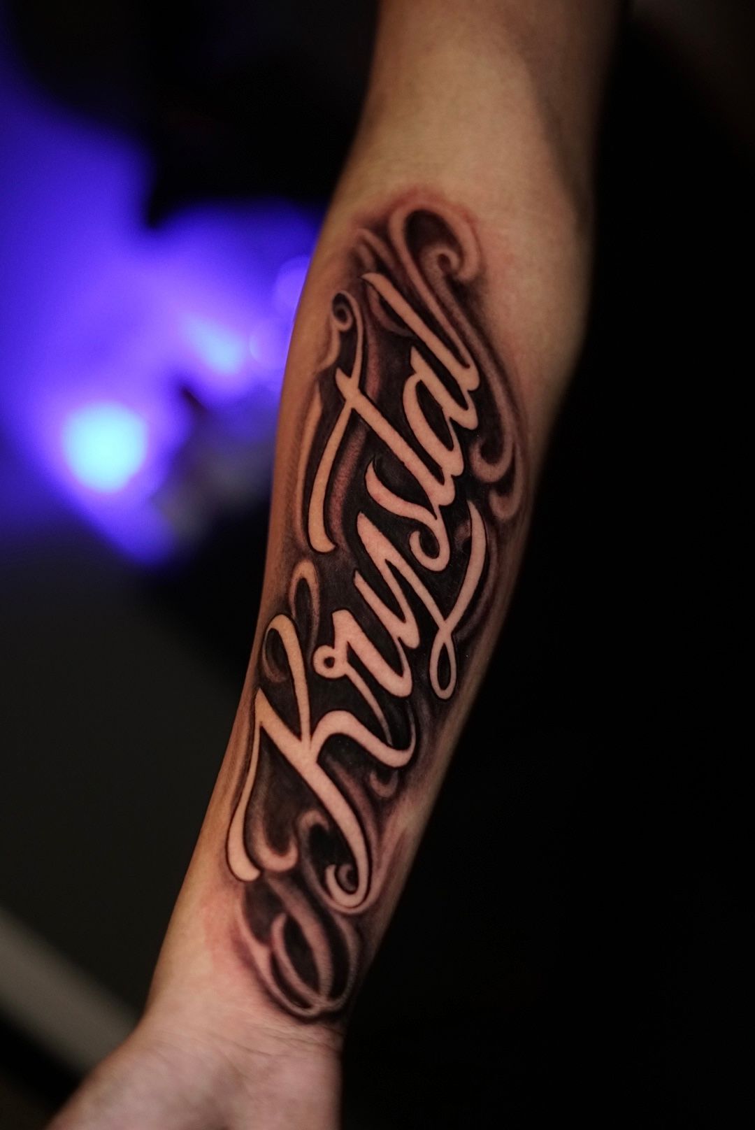 Script tattoo @luisd_art | Balck craft tattoos Miami